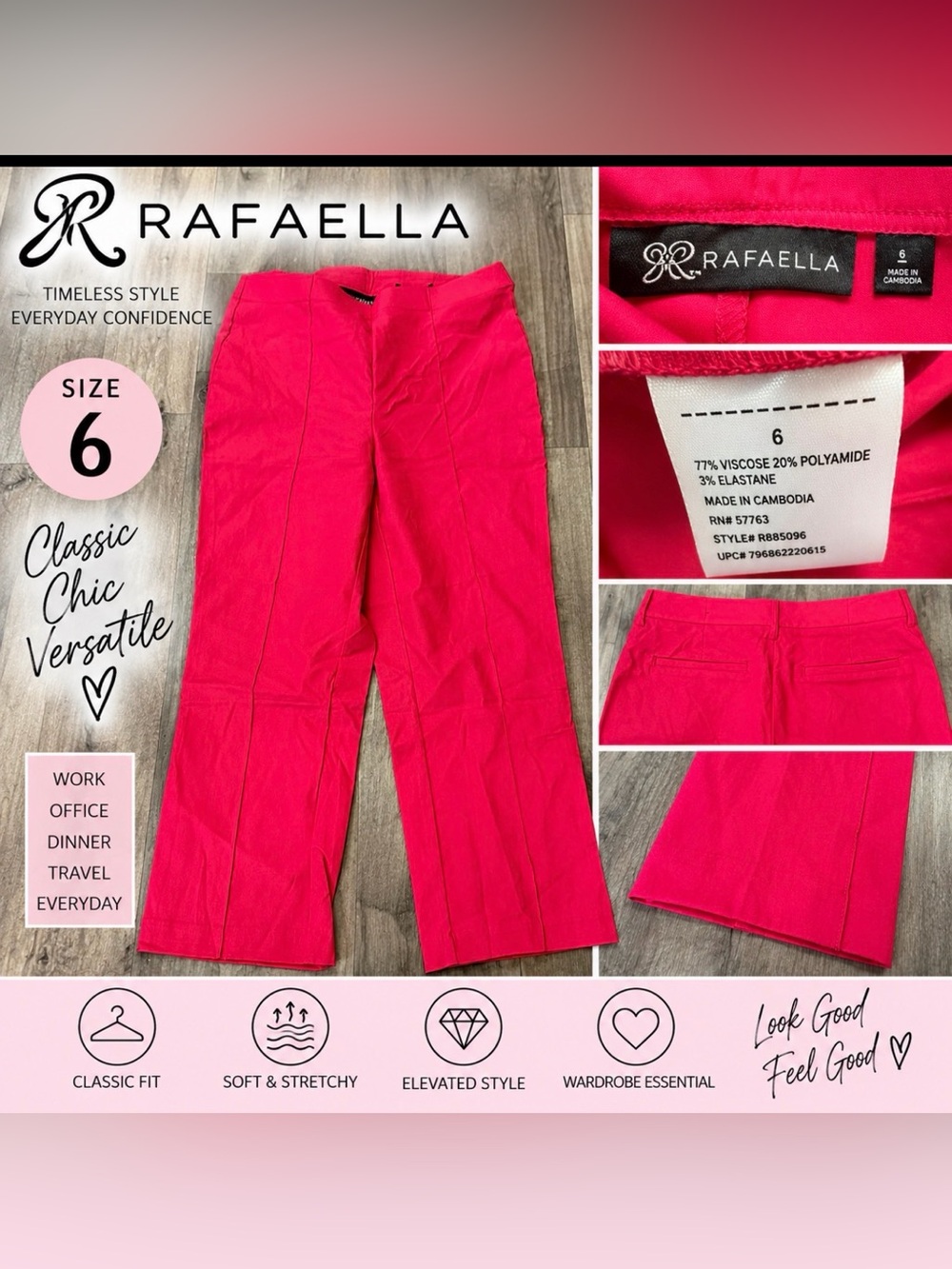 Rafaella Women’s Hot Pink Dress Pants Size 6